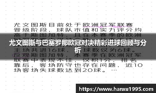 尤文图斯与巴塞罗那欧冠对决精彩进球回顾与分析